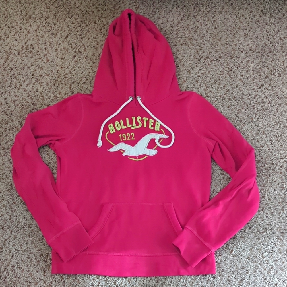 Hollister Bright Pink Hoodie with Logo